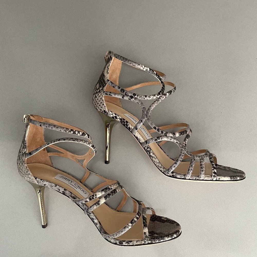 Jimmy Choo strappy snakeskin sandals